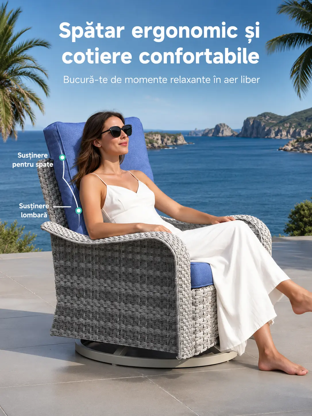 Set mobilier exterior 3 piese pe terasă, imaginea 5
